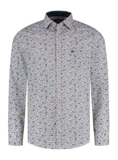 Fellows United Fellows United Overhemd Lange Mouw Flowers Mid Blue (61.6550 - 116)