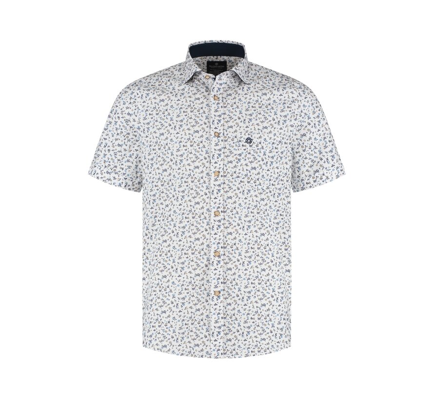 Fellows United Overhemd Korte Mouw Flowers Oker (61.6604 - 151)