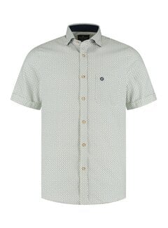 Fellows United Fellows United Overhemd Korte Mouw Honeycomb Green Moss (61.6624 - 173)