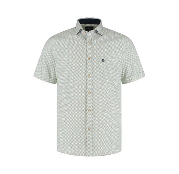 Fellows United Fellows United Overhemd Korte Mouw Honeycomb Green Moss (61.6624 - 173)