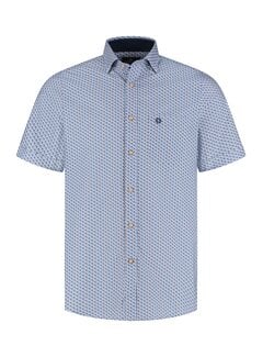 Fellows United Fellows United Korte Mouw Overhemd Birds Mid blue (61.6633 - 116)