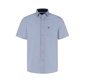 Fellows United Fellows United Korte Mouw Overhemd Birds Mid blue (61.6633 - 116)