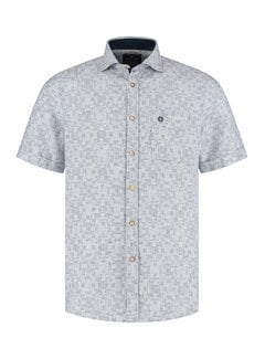 Fellows United Fellows United Korte Mouw Overhemd August Linen Navy (61.6634 - 110)