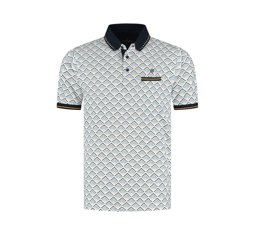 Fellows United Polo Geomatric Print Oker (61.3647 - 151)