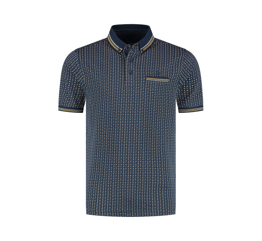 Fellows United Polo Flower Print Navy (61.3640 - 151)