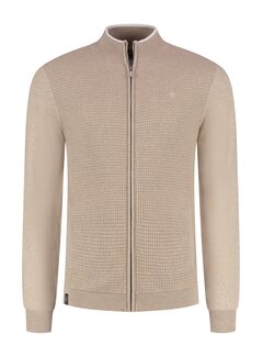 Fellows United Fellows United Vest Cardigan Structure And Plated Front Beige (61.1106 - 146)