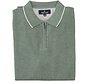 Fellows United Pullover Lange Mouw Half Zip Structure Plated Fond Green (61.1105 - 173)