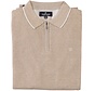 Fellows United Pullover Lange Mouw Half Zip Structure Plated Fond Beige (61.1105 - 146)