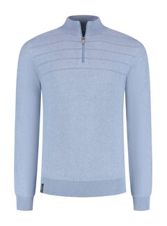 Fellows United Pullover Half Zip Plated Structure Mid Blue (61.1103 - 116)