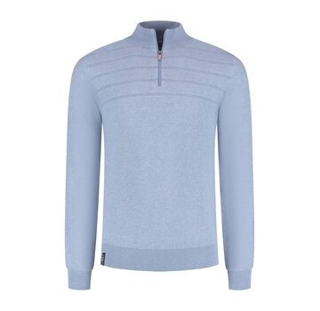 Fellows United Pullover Half Zip Plated Structure Mid Blue (61.1103 - 116)