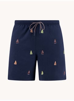 A Fish Named Fred A Fish Named Fred Zwemshort Sailing Boats Embroidery Navy (33.259 - 604)
