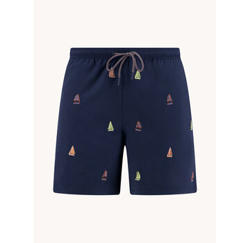 A Fish Named Fred A Fish Named Fred Zwemshort Sailing Boats Embroidery Navy (33.259 - 604)
