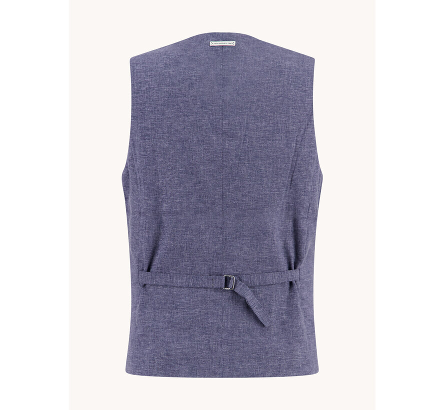 A Fish Named Fred Gilet Linen Navy (33.136 - 604)