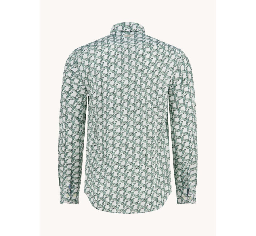 A Fish Named Fred Overhemd Geometric Birds Thyme (33.005 - 312)