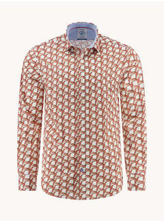 A Fish Named Fred A Fish Named Fred Overhemd Geometric Birds Orange (33.005 - 450)