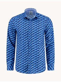 A Fish Named Fred A Fish Named Fred Overhemd Shirt Graphic Fish Cobalt (33.019 - 607)