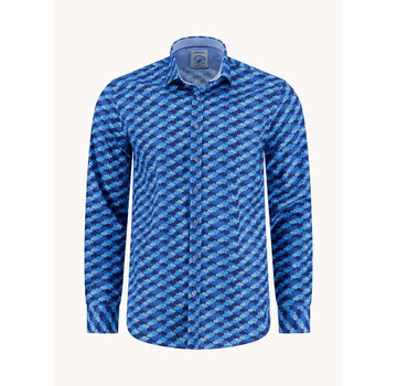 A Fish Named Fred A Fish Named Fred Overhemd Shirt Graphic Fish Cobalt (33.019 - 607)
