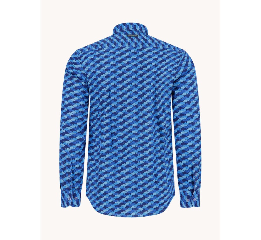 A Fish Named Fred Overhemd Shirt Graphic Fish Cobalt (33.019 - 607)