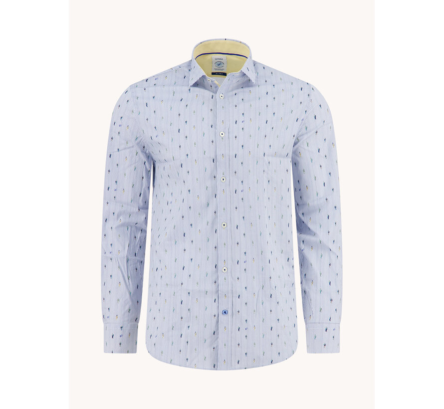 A Fish Named Fred Overhemd Van Gogh Pattern Jeans Blue (33.035 - 608)