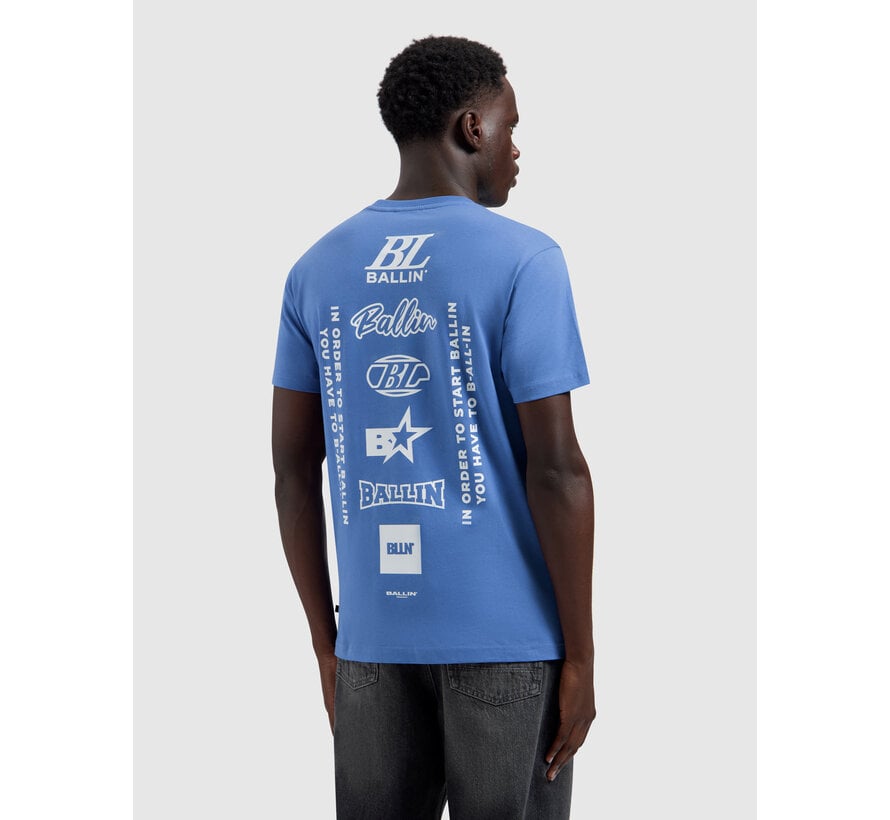 Ballin T-shirt Stacked Logo Faded Cobalt (26019107 - 12)