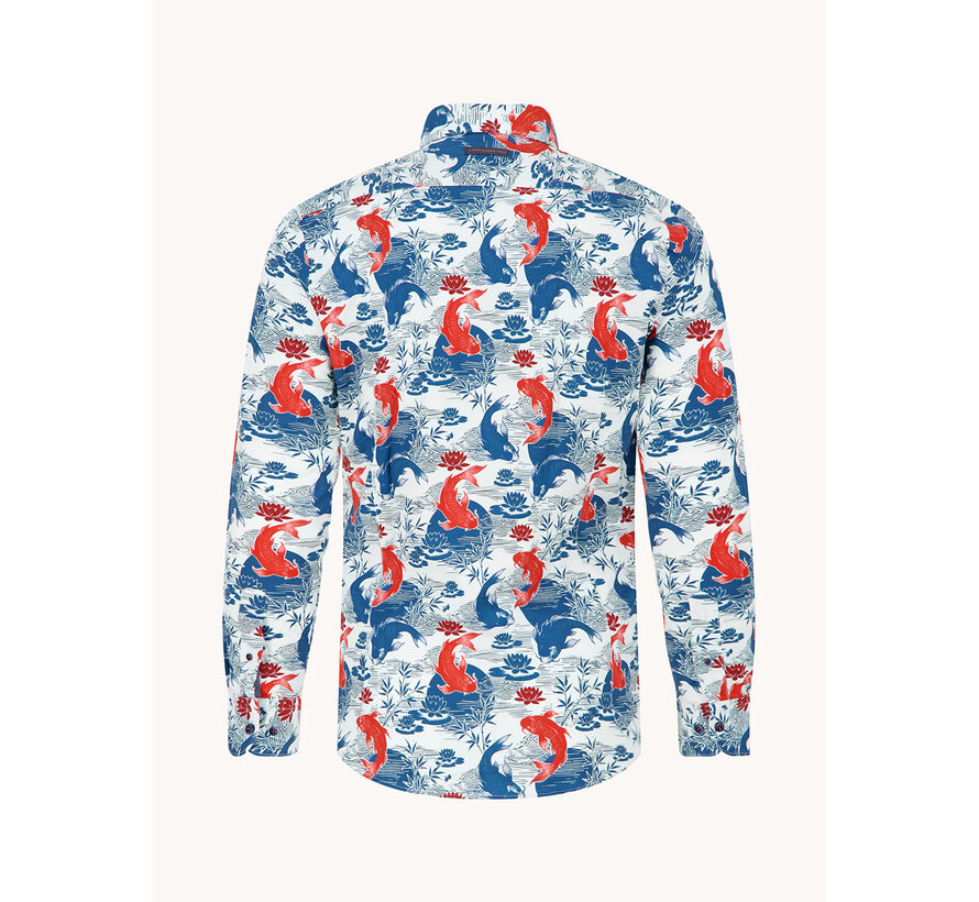 A Fish Named Fred Overhemd Koi Karper Navy (34.001 - 604)