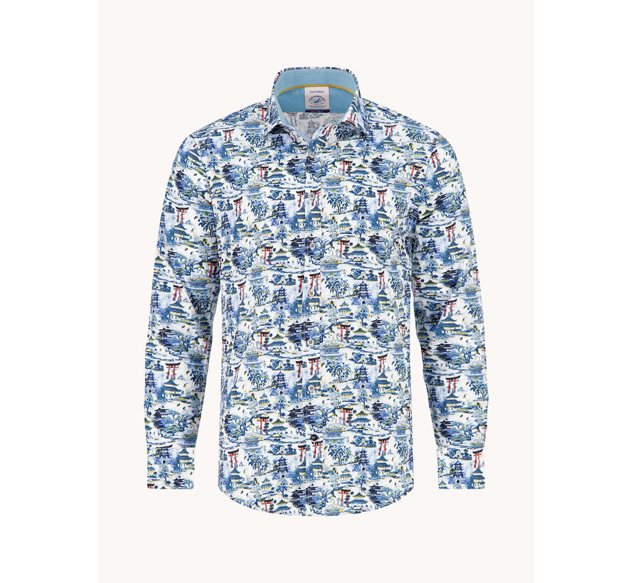 A Fish Named Fred Overhemd Temple Jeans Blue (34.002 - 608)
