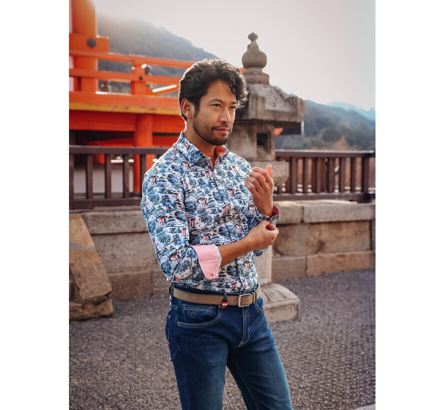A Fish Named Fred Overhemd Temple Jeans Blue (34.002 - 608)
