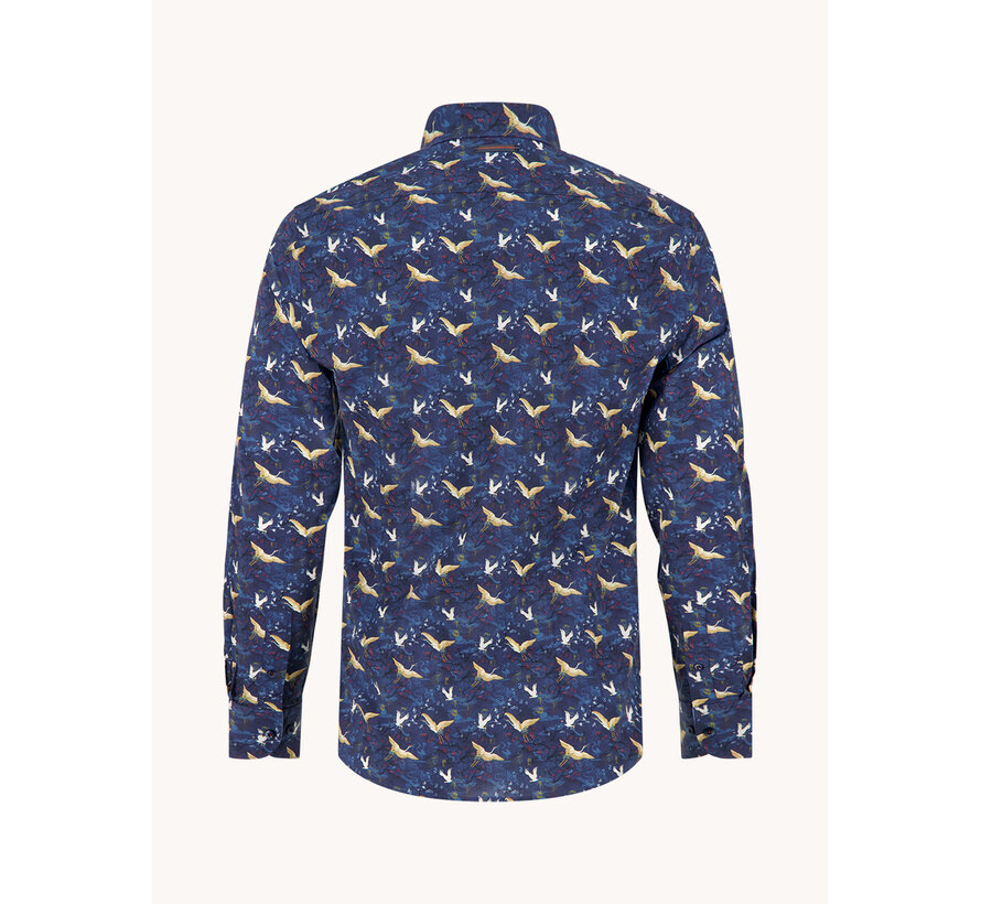 A Fish Named Fred Overhemd Crane Sky Night Sky Blue (34.014 - 605)
