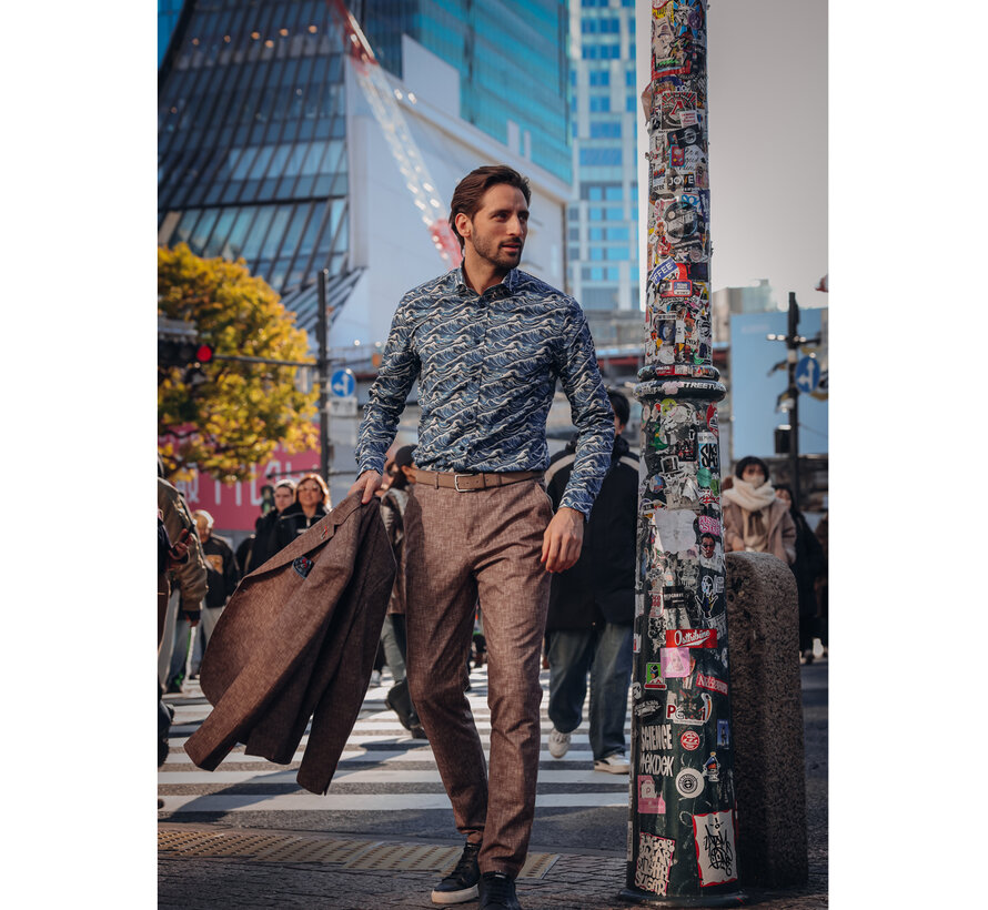A Fish Named Fred Overhemd Wave Jeans Blue (34.019 - 608)