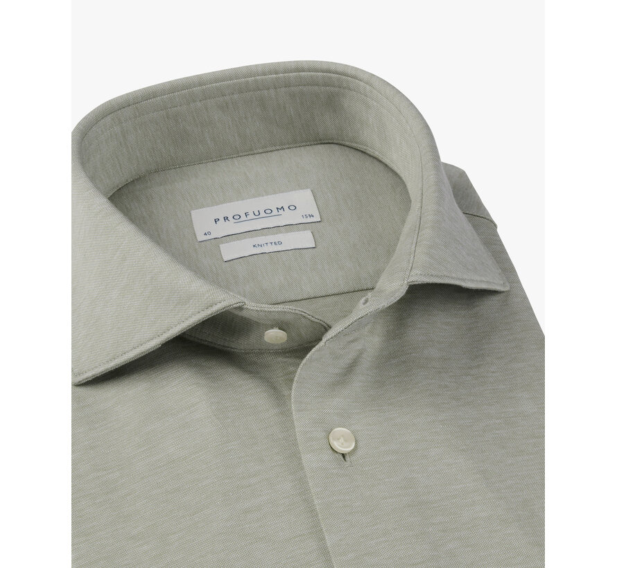 Profuomo Overhemd Knitted Single Jersey Mid Green (PPXH10022C)