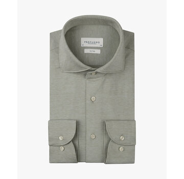 Profuomo Profuomo Overhemd Knitted Single Jersey Mid Green (PPXH10022C)