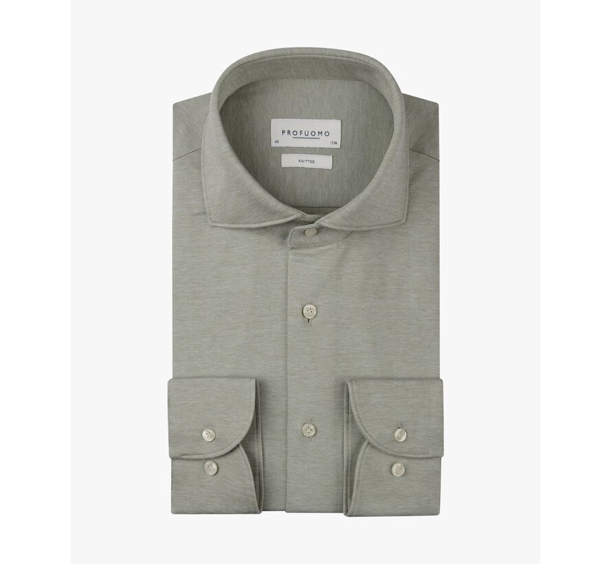 Profuomo Overhemd Knitted Single Jersey Mid Green (PPXH10022C)