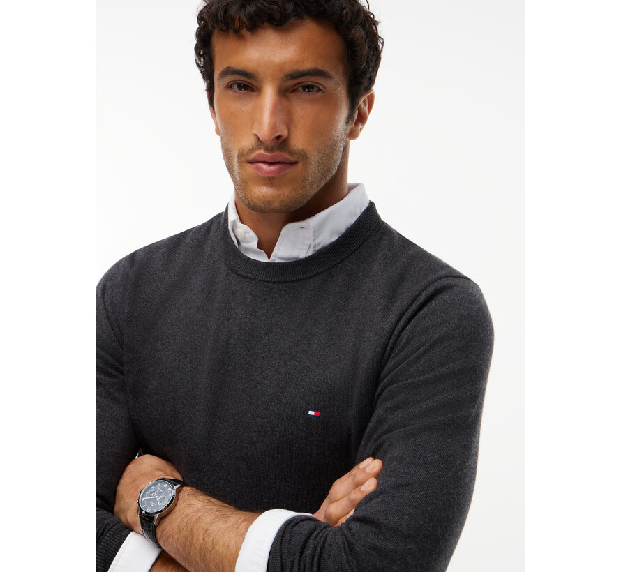 Tommy Hilfiger Pullover Pima Org Cotton/Cashmere Crew Neck Dark Grey Heather (MW0MW28046 - P92)