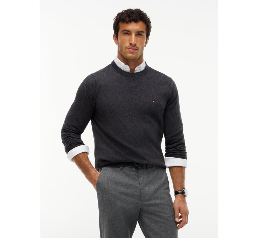 Tommy Hilfiger Pullover Pima Org Cotton/Cashmere Crew Neck Dark Grey Heather (MW0MW28046 - P92)