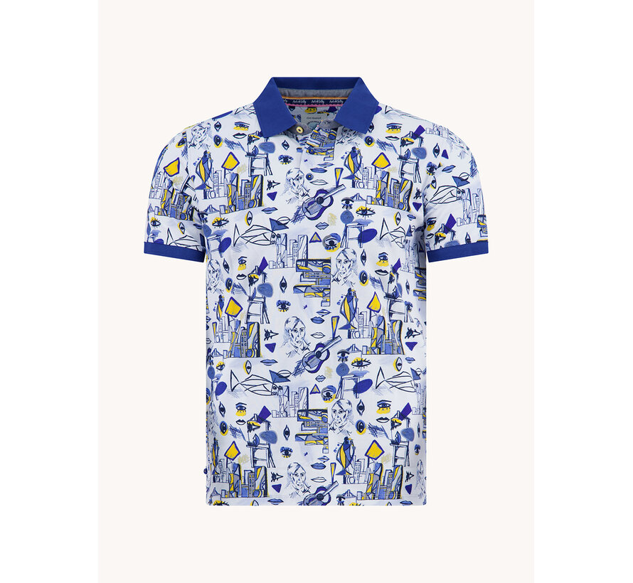 A Fish Named Fred Polo Cubist Cobalt (33.309 - 607)