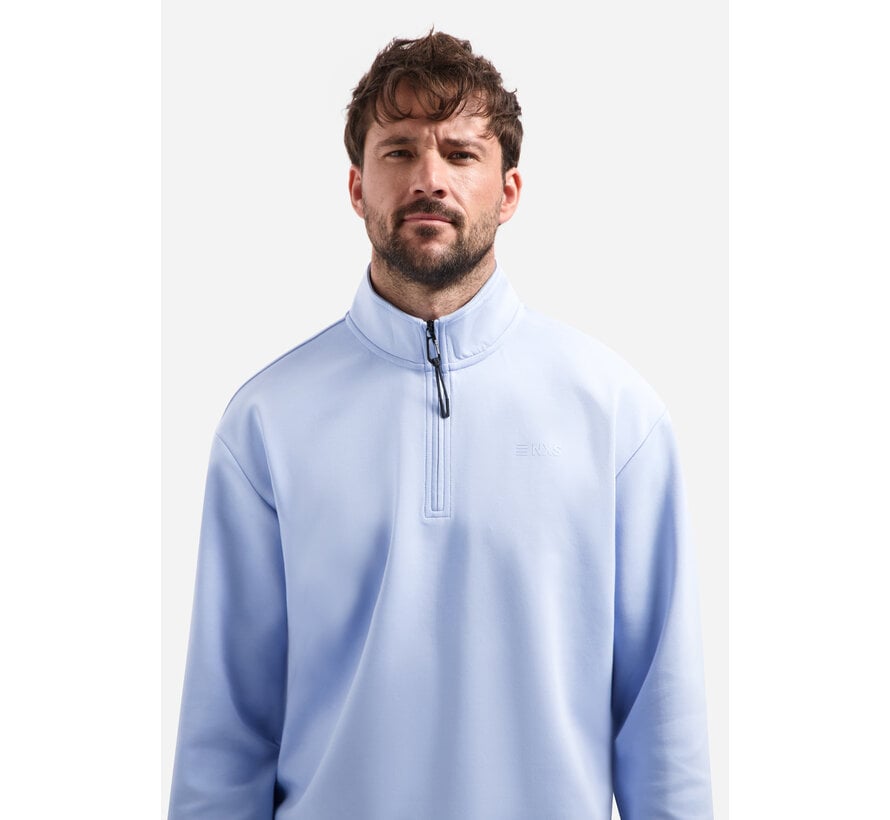 No Excess Sweater Half Zip Interlock Blue (31100103 - 030)