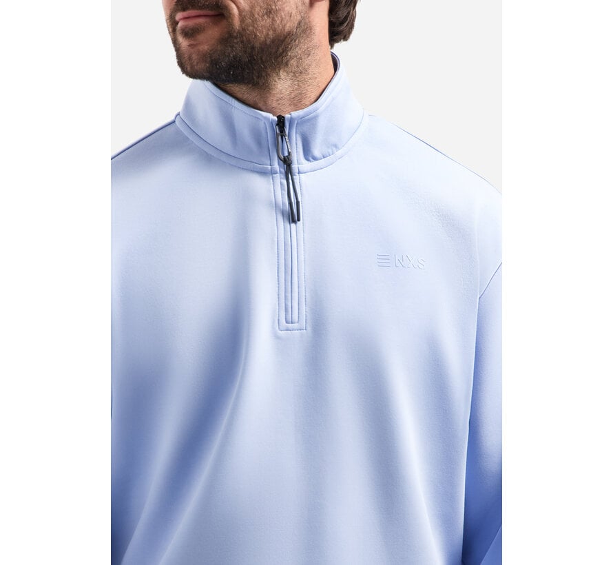 No Excess Sweater Half Zip Interlock Blue (31100103 - 030)