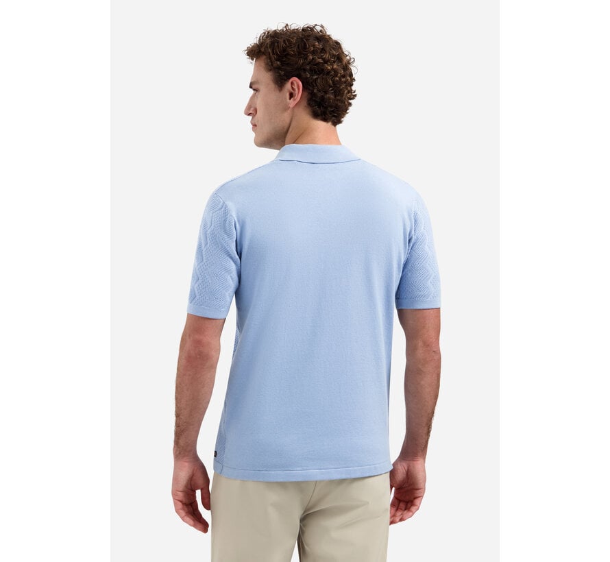 No Excess Pullover Short Sleeve Polo Relief Blue (31240272 - 030)