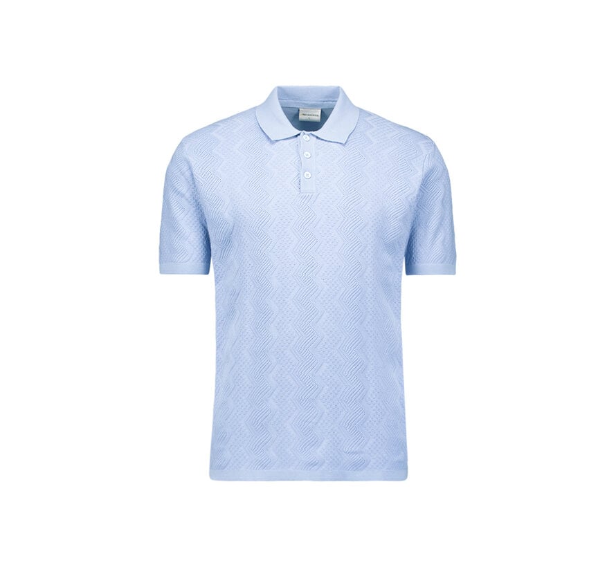 No Excess Pullover Short Sleeve Polo Relief Blue (31240272 - 030)
