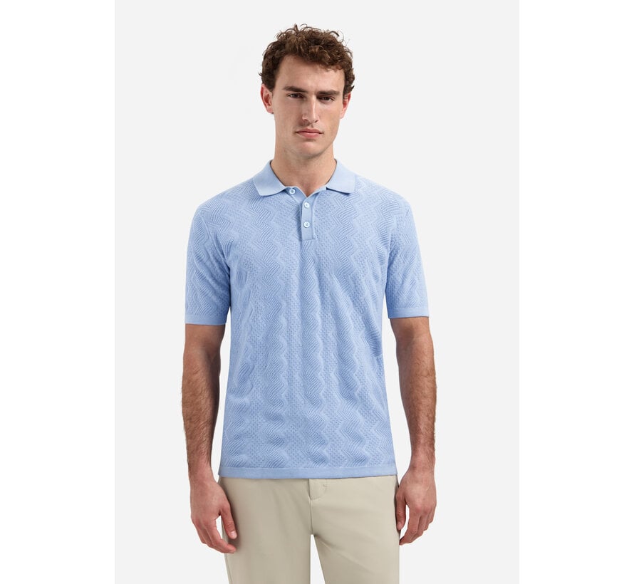 No Excess Pullover Short Sleeve Polo Relief Blue (31240272 - 030)