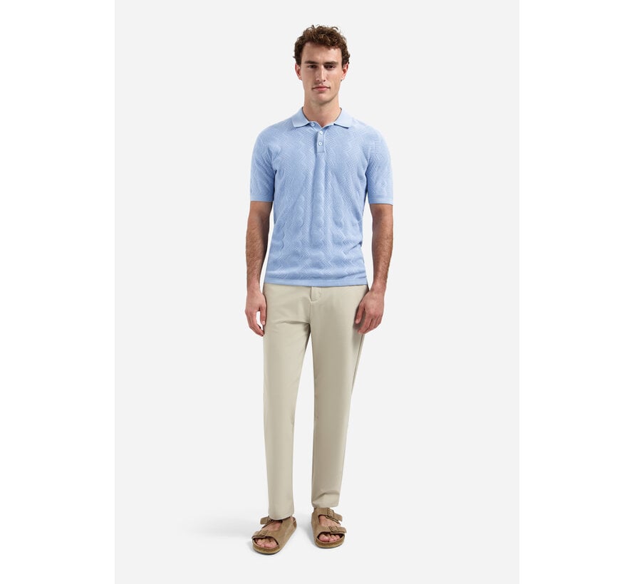 No Excess Pullover Short Sleeve Polo Relief Blue (31240272 - 030)