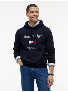 Tommy Hilfiger Hooded Sweater Embro Flag Navy Blue (MW0MW42735 - DW5)