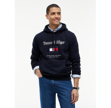 Tommy Hilfiger Hooded Sweater Embro Flag Navy Blue (MW0MW42735 - DW5)