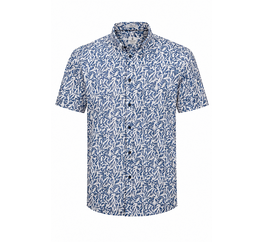 Dstrezzed Korte Mouw Overhemd Print Horizon Blue (311132 - 626)