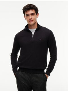 Tommy Hilfiger Tommy Hilfiger Half Zip Pullover Pima ORG Cotton/Cashemer Zip Mock Black (MW0MW28049 - BDS)