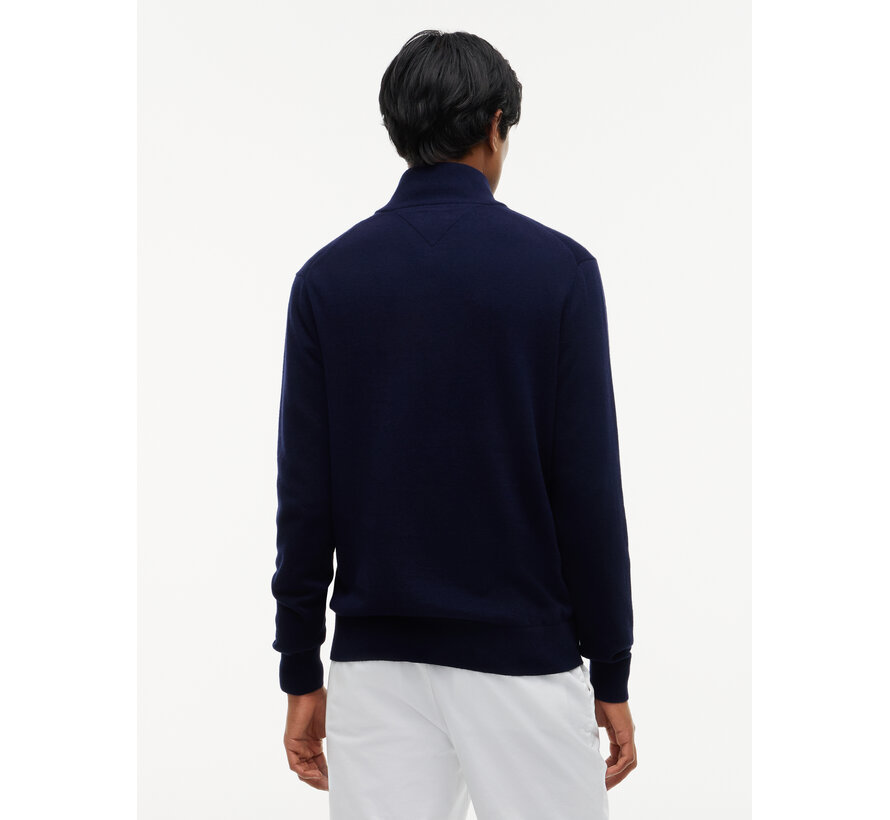 Tommy Hilfiger Half Zip Pullover Pima ORG Cotton/Cashemer Zip Mock Navy Blue (MW0MW28049 - DW5)