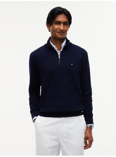 Tommy Hilfiger Tommy Hilfiger Half Zip Pullover Pima ORG Cotton/Cashemer Zip Mock Navy Blue (MW0MW28049 - DW5)