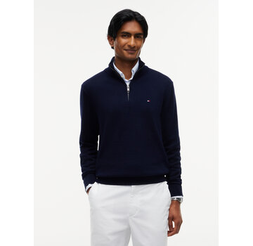Tommy Hilfiger Tommy Hilfiger Half Zip Pullover Pima ORG Cotton/Cashemer Zip Mock Navy Blue (MW0MW28049 - DW5)