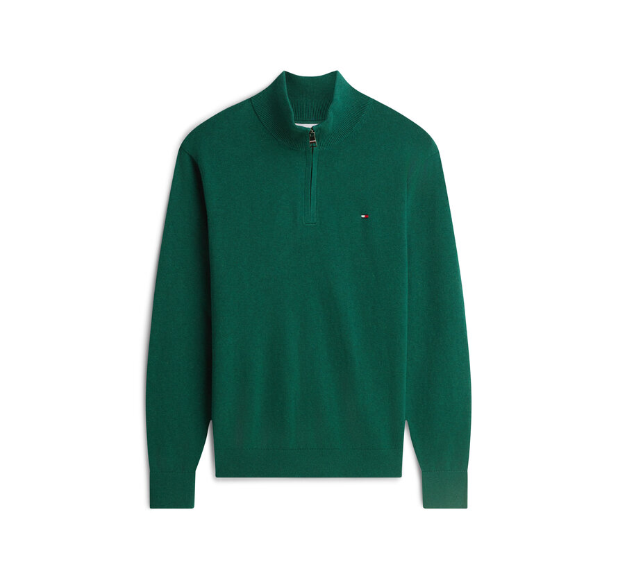 Tommy Hilfiger Half Zip Pullover Pima ORG Cotton/Cashemer Zip Mock Green (MW0MW28049 - MQ7)