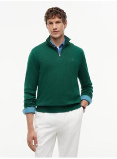 Tommy Hilfiger Tommy Hilfiger Half Zip Pullover Pima ORG Cotton/Cashemer Zip Mock Green (MW0MW28049 - MQ7)